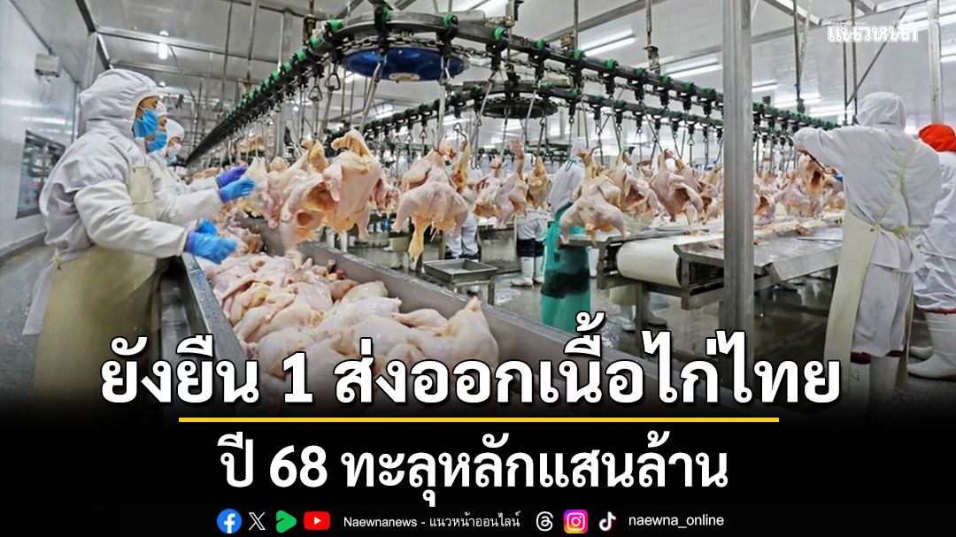 ยังยืน 1 ส่งออกเนื้อไก่ไทยปี 68 ทะลุหลักแสนล้าน ท่ามกลางวิกฤต ศก.-สงครามไทย-กัมพูชา