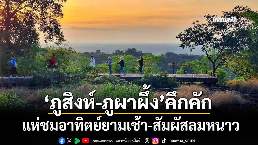 ‘อำนาจเจริญ’คึกคัก! นักท่องเที่ยวแห่ชมอาทิตย์ยามเช้า-สัมผัสลมหนาว‘ยอดภูสิงห์-ภูผาผึ้ง’