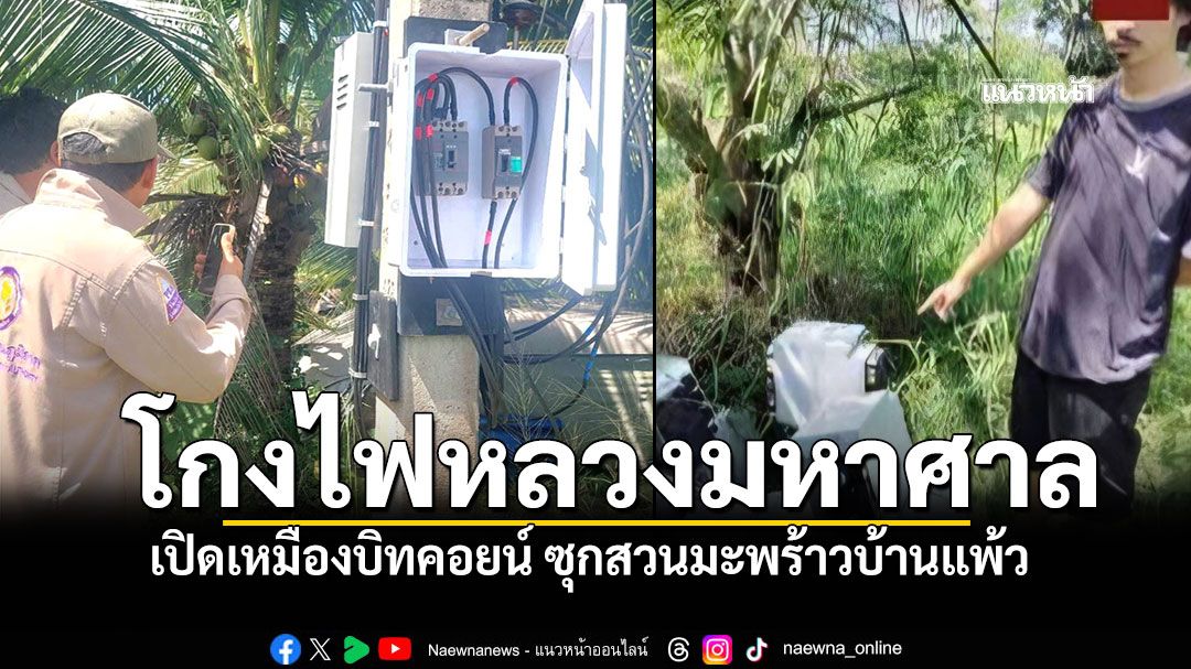 บุกจับ2วัยรุ่นสร้างตัว เปิดเหมืองบิทคอยน์ซุก'สวนมะพร้าวบ้านแพ้ว' โกงไฟหลวงมหาศาล