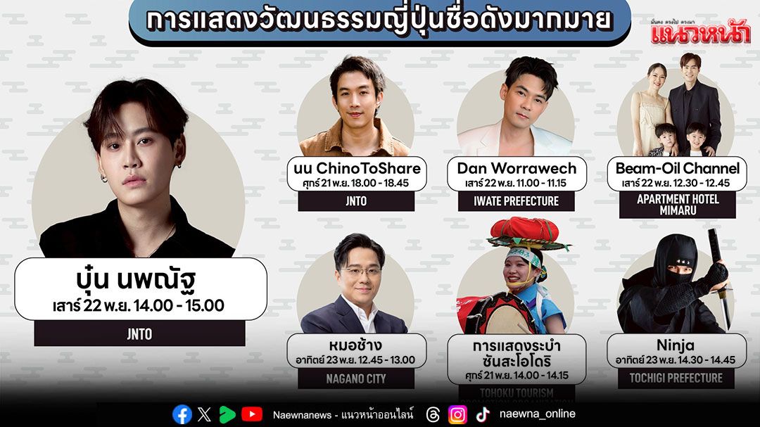 'บุ๋น นพณัฐ'นำทัพศิลปิน ชวนเปิดประสบการณ์เที่ยวญี่ปุ่นสุดฟิน