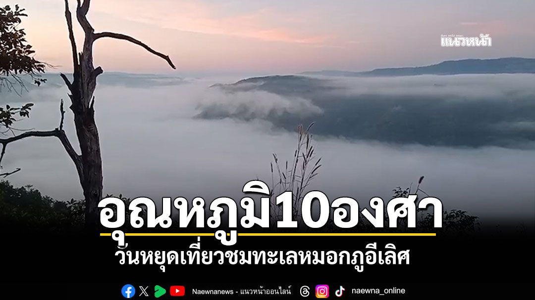 ลมหนาวเยือน ท่องเที่ยวคึกคักวันหยุด ทะเลหมอกภูอีเลิศ อุณหภูมิ10องศา