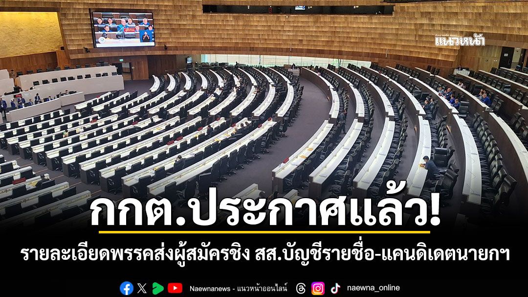 กกต.ประกาศแล้ว! รายละเอียดพรรคส่งผู้สมัครชิง สส.บัญชีรายชื่อ-แคนดิเดตนายกฯ