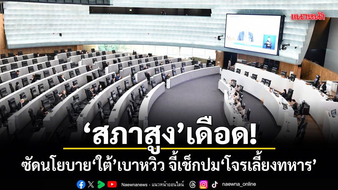 สภาสูงเดือด! ซัดนโยบายใต้เบาหวิว จี้เช็กปมโจรเลี้ยงทหาร