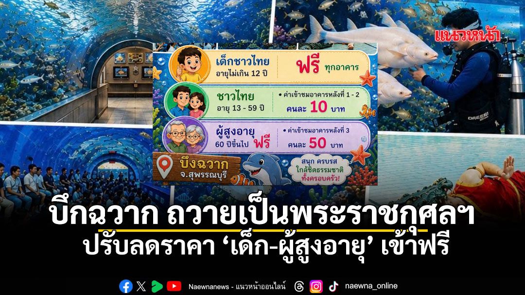สุพรรณบุรี ประกาศลดราคาค่าเข้าชม \'บึงฉวาก\'  ถวายเป็นพระราชกุศลฯ เริ่ม 12 มิ.ย.นี้