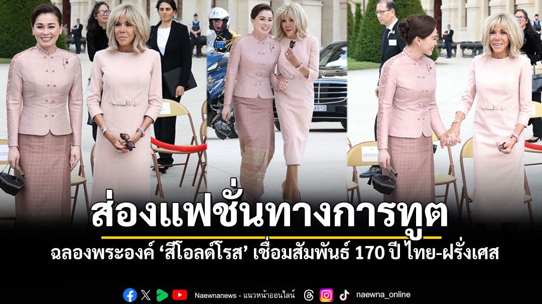 ไม่ใช่เรื่องบังเอิญ! เจาะลึกความหมาย \'สีโอรส\' บนฉลองพระองค์ \'พระราชินี-สตรีหมายเลขหนึ่งฝรั่งเศส\'