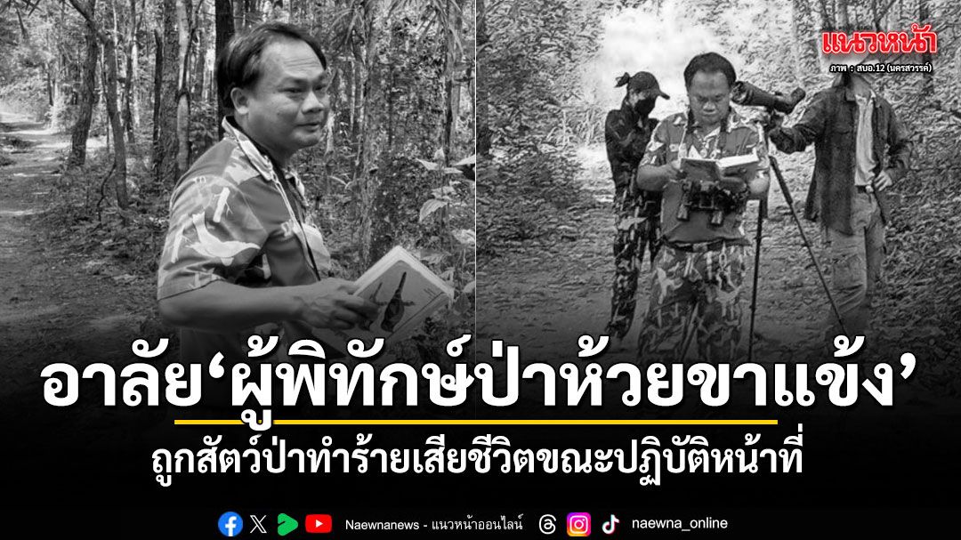 อาลัย ผู้พิทักษ์ป่าห้วยขาแข้ง ถูกสัตว์ป่าทำร้าย เสียชีวิตขณะปฏิบัติหน้าที่ สบอ.12 เร่งเยียวยาครอบครัว